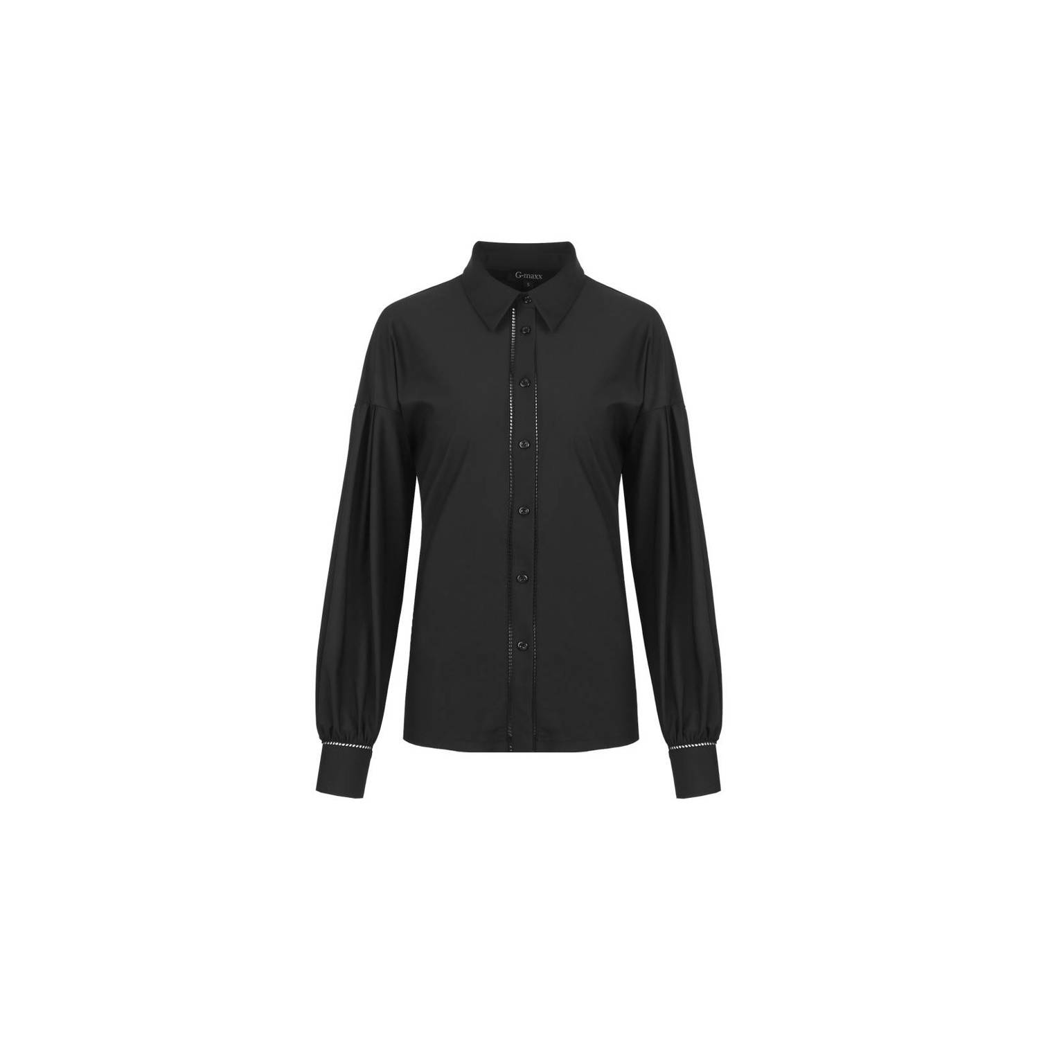 G-maxx blouse Esmay met plooidetails zwart