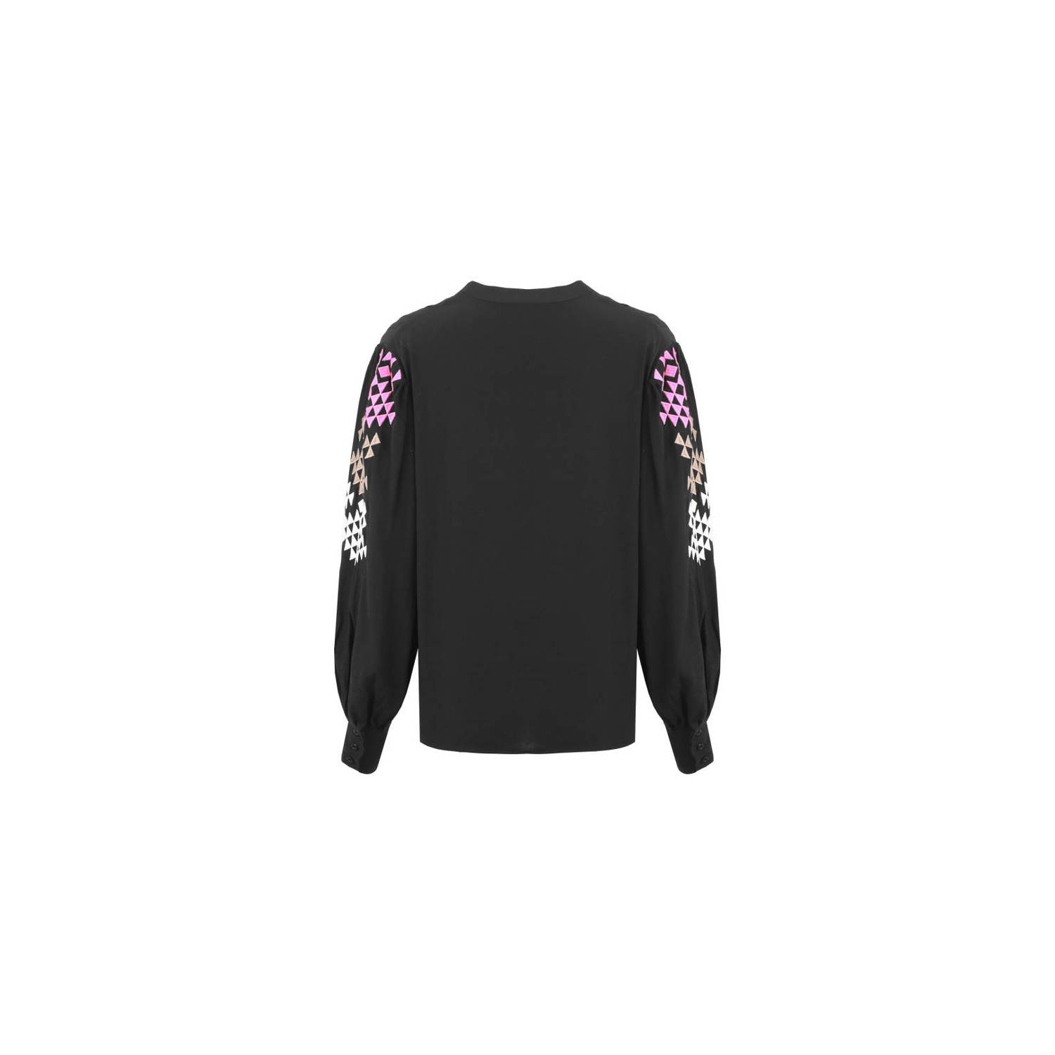 G-maxx top Eerin met borduursels zwart roze