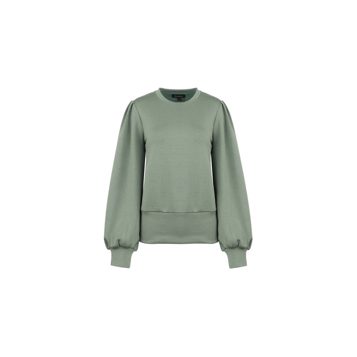 G-maxx sweater Elara met ballonmouw groen
