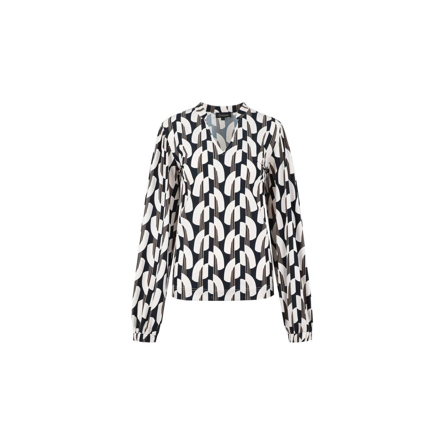 G-maxx top Ellis met all over print zwart wit