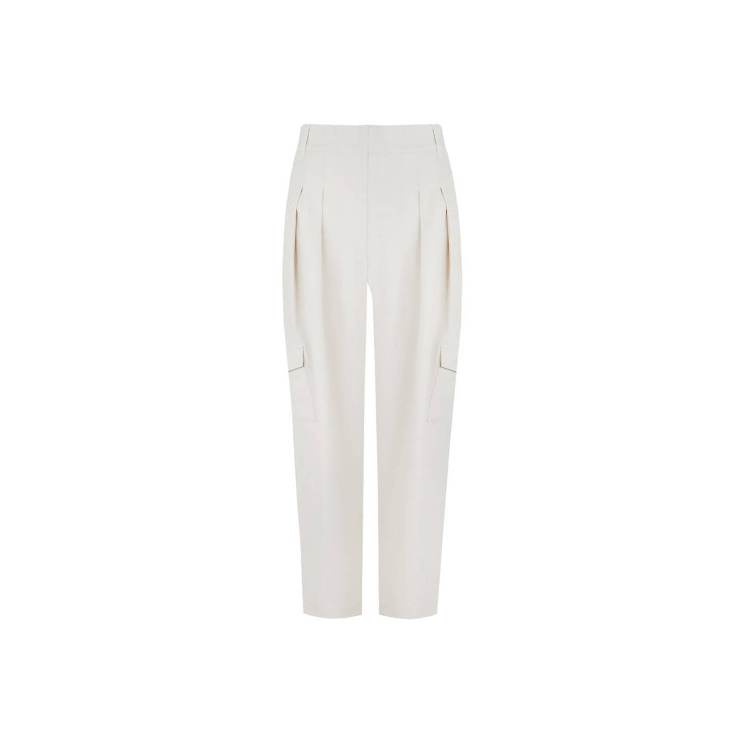 G-maxx X Froukje loose fit broek Efra met cargozakken zand