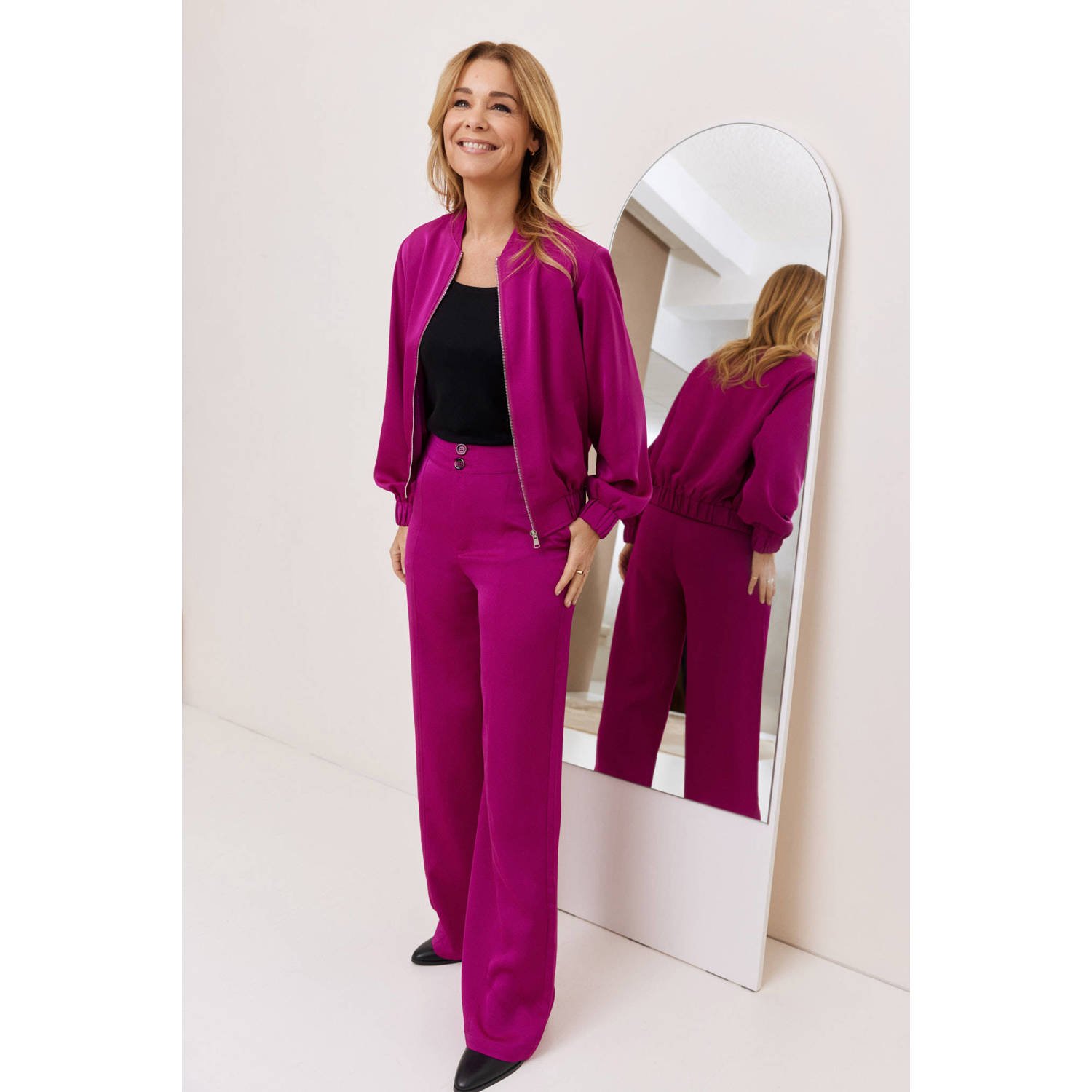G-maxx X Froukje wide leg pantalon Esly fuchsia