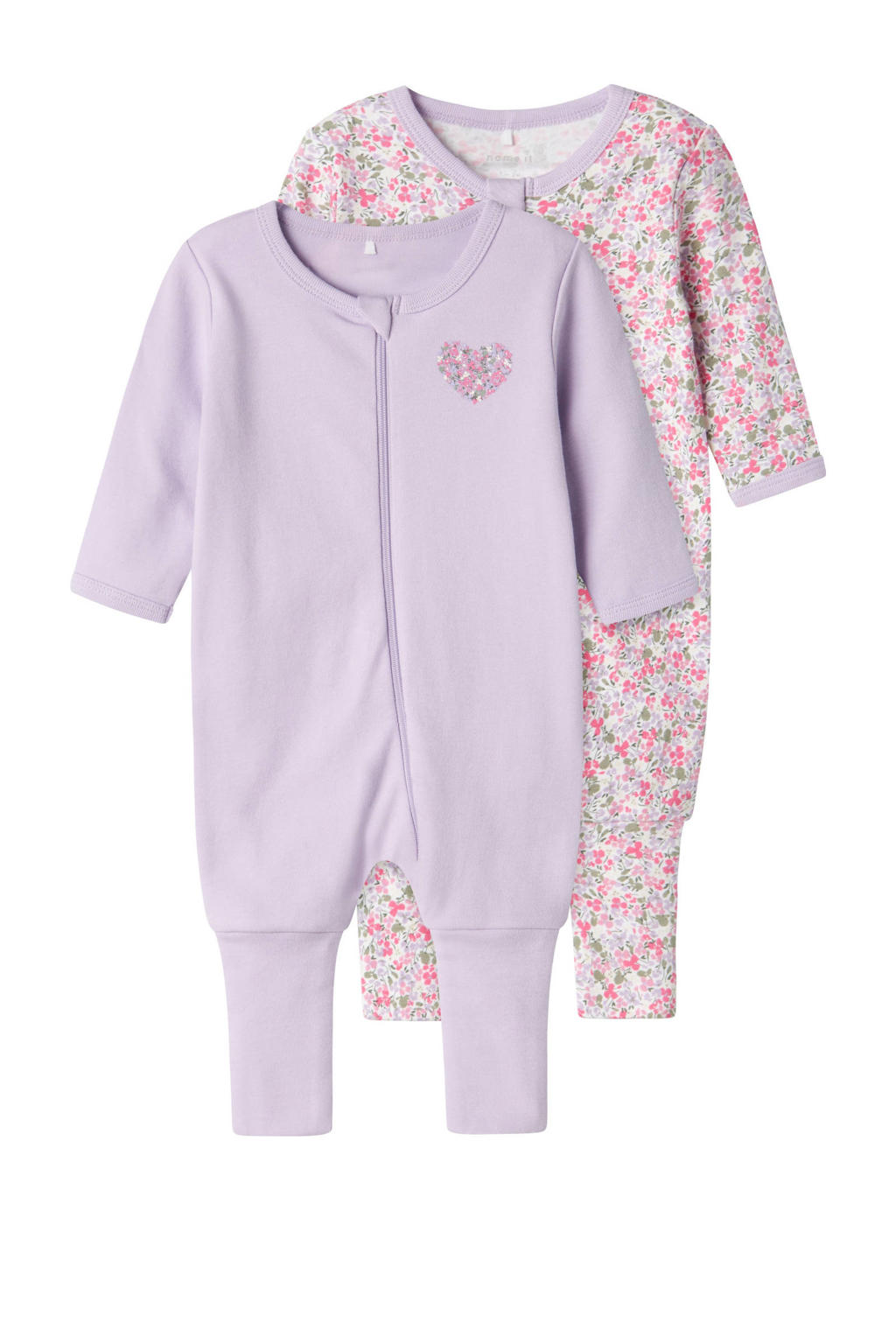 NAME IT BABY pyjama NBFNIGHTSUIT - lila (set van 2)