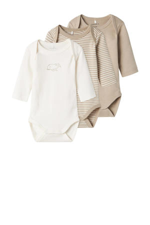 romper NBNBODY - set van 3 beige/ecru