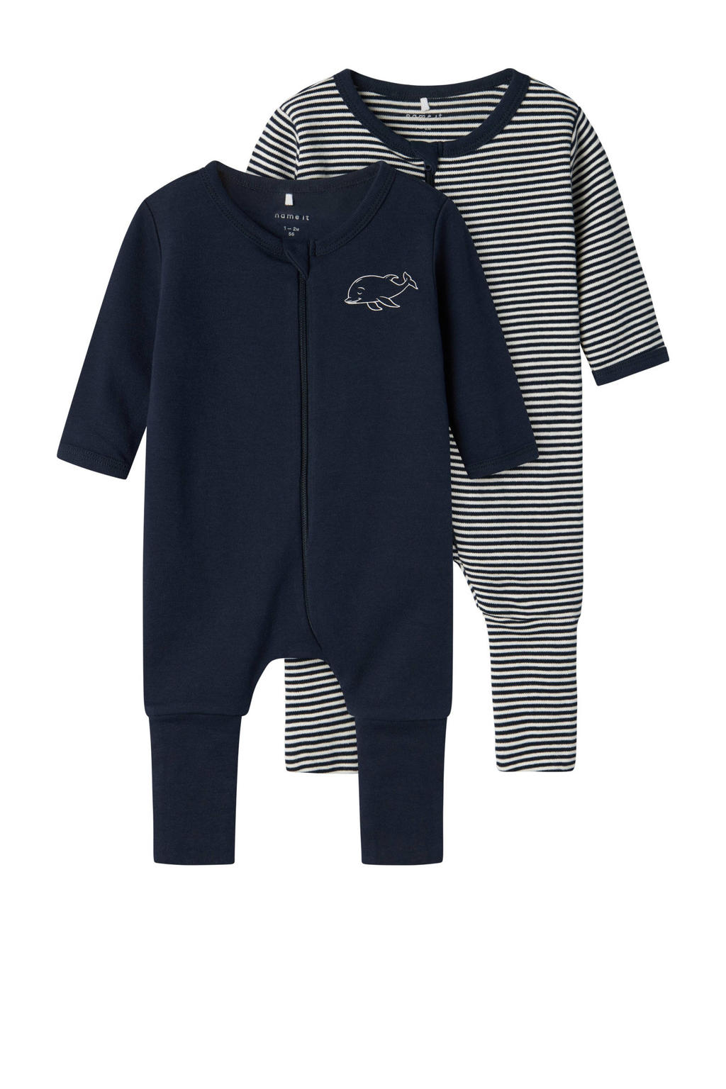 NAME IT BABY pyjama - donkerblauw/wit (set van 2)