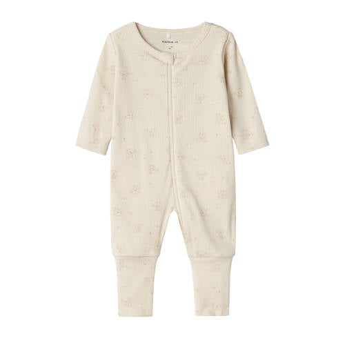 NAME IT BABY baby pyjama met all over print beige/bruin afbeelding
