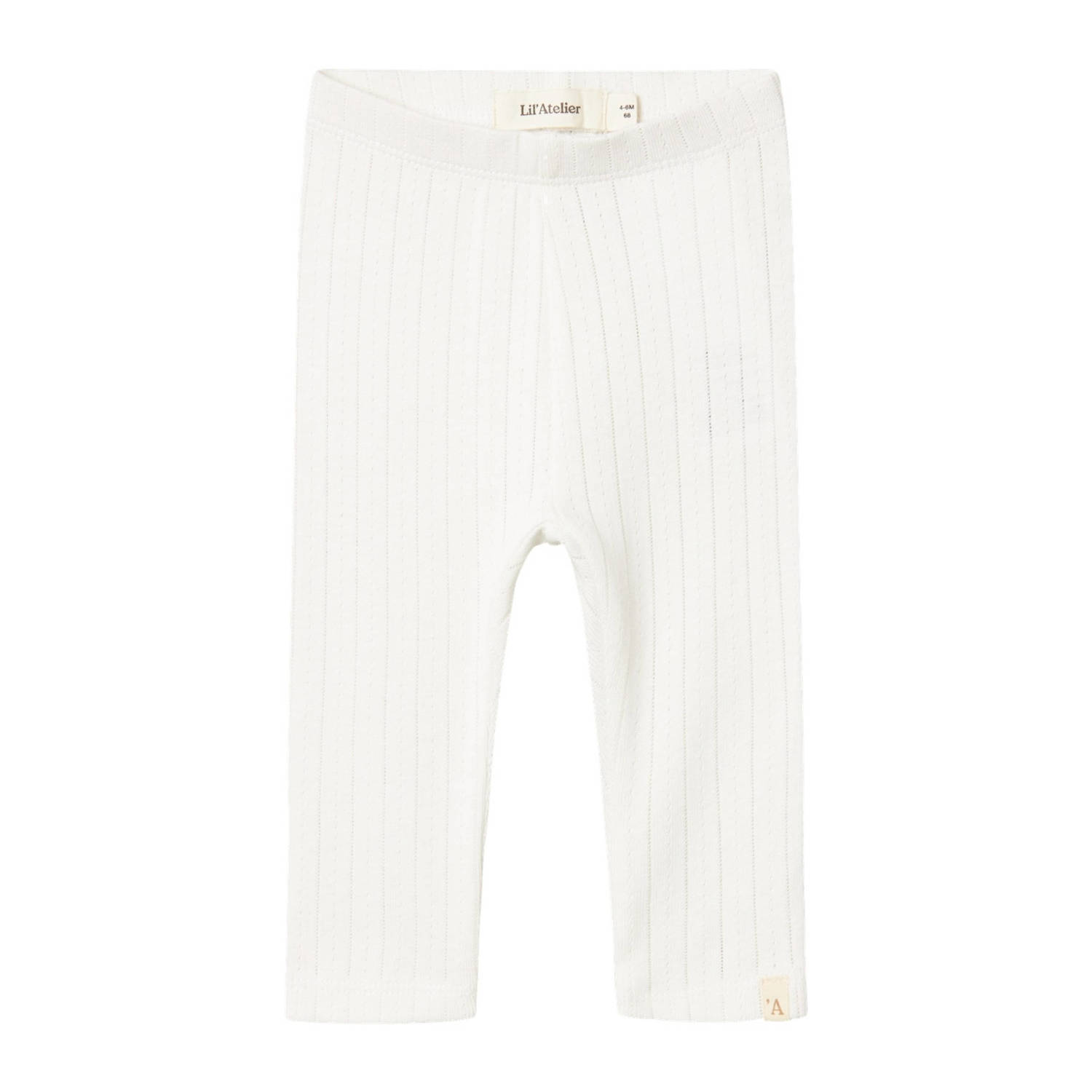 LIL' ATELIER BABY broek NBFRACHEL offwhite Wit Meisjes Katoen Effen 62