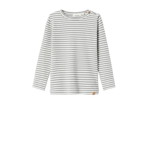 LIL' ATELIER MINI gestreepte longsleeve NMMGAGO offwhite/taupe afbeelding