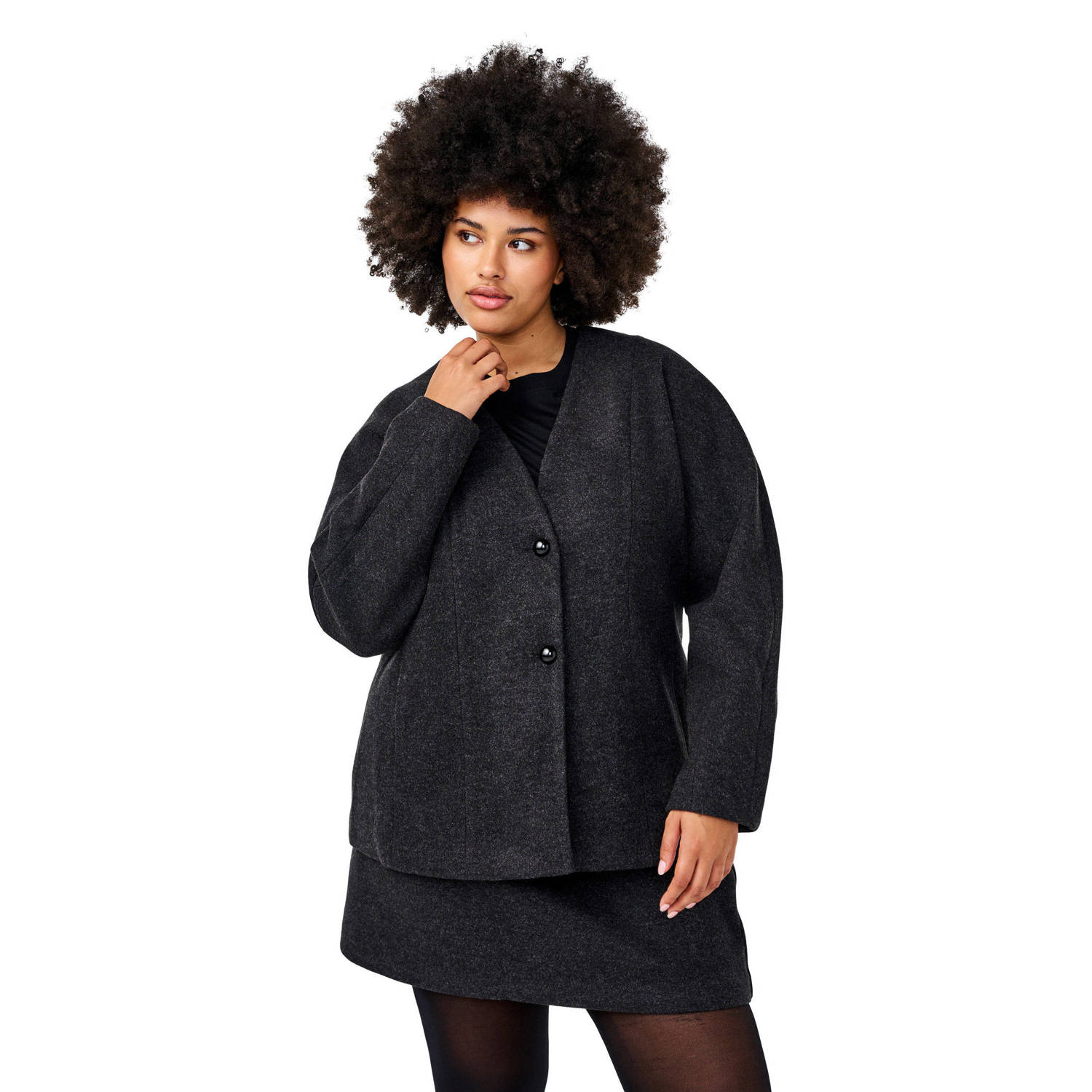 Zizzi getailleerde blazer antraciet