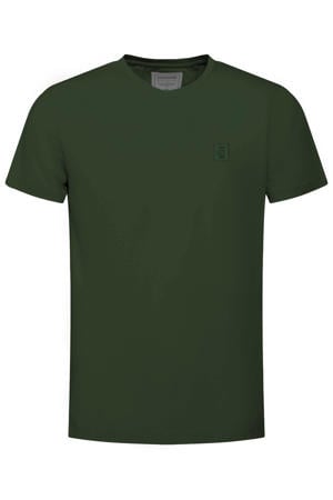 regular fit T-shirt donkergroen