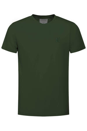 regular fit T-shirt donkergroen