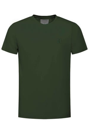 regular fit T-shirt donkergroen