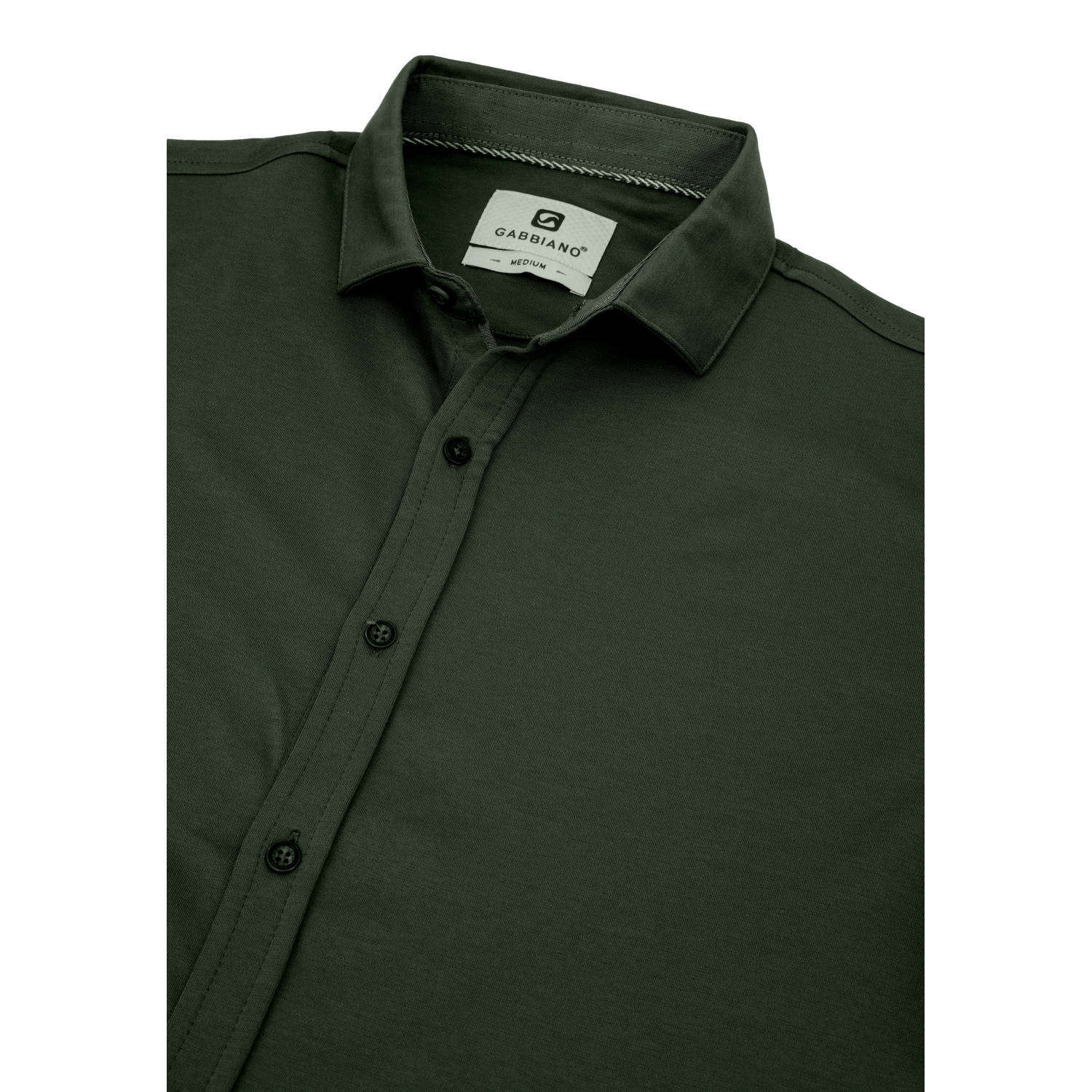 GABBIANO slim fit overhemd donkergroen