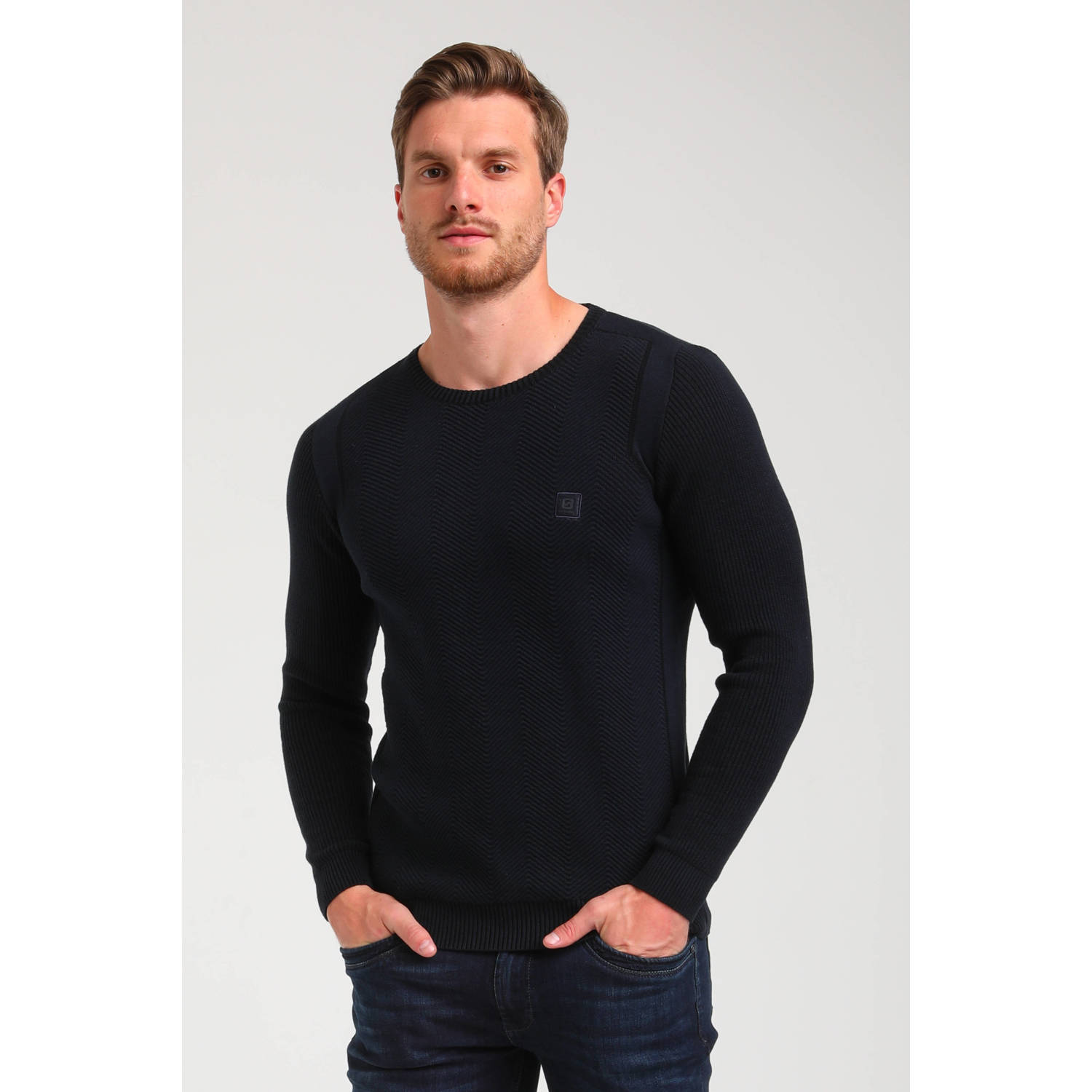 GABBIANO gebreide trui donkerblauw