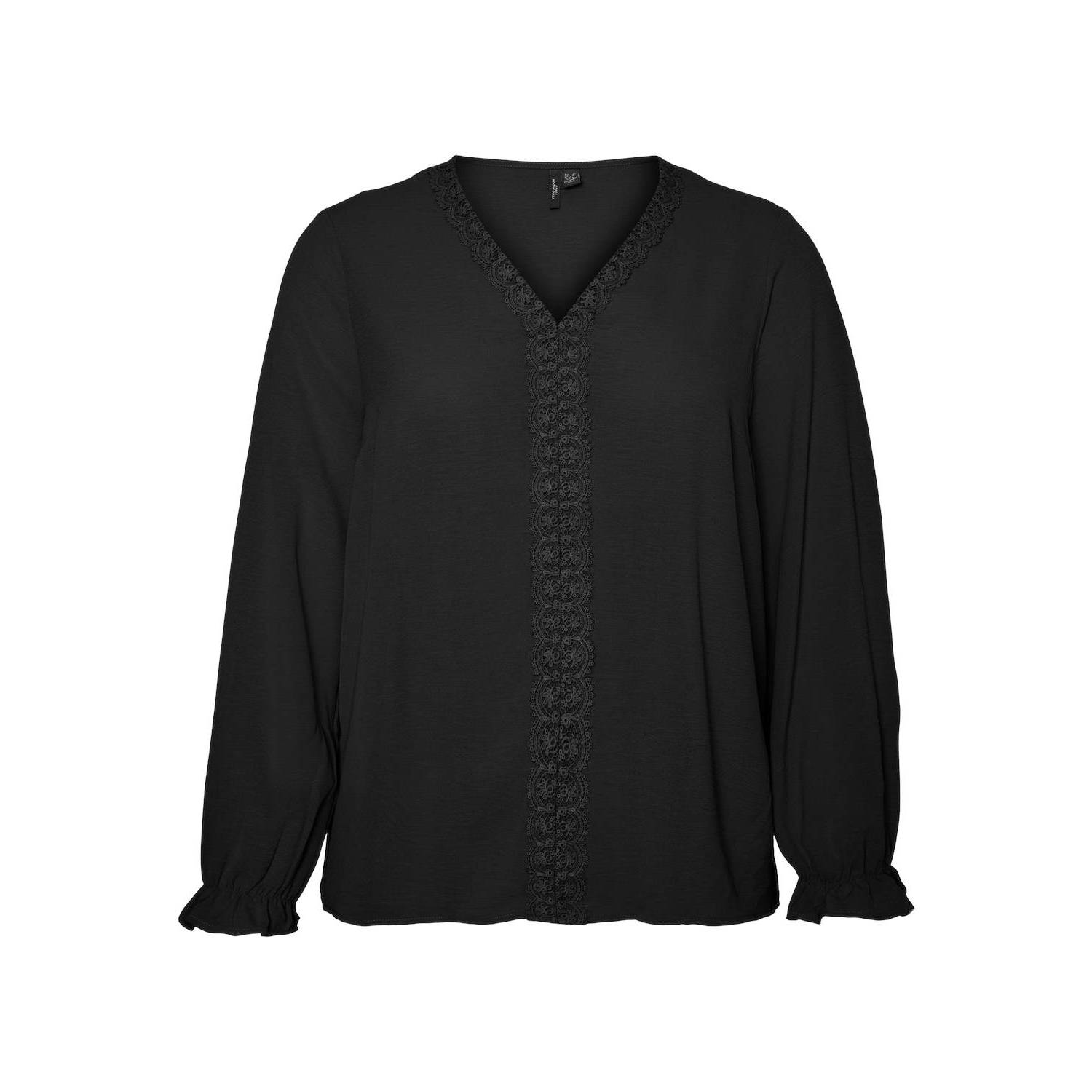Vero Moda Kanten V-hals Top in Zwart Black Dames