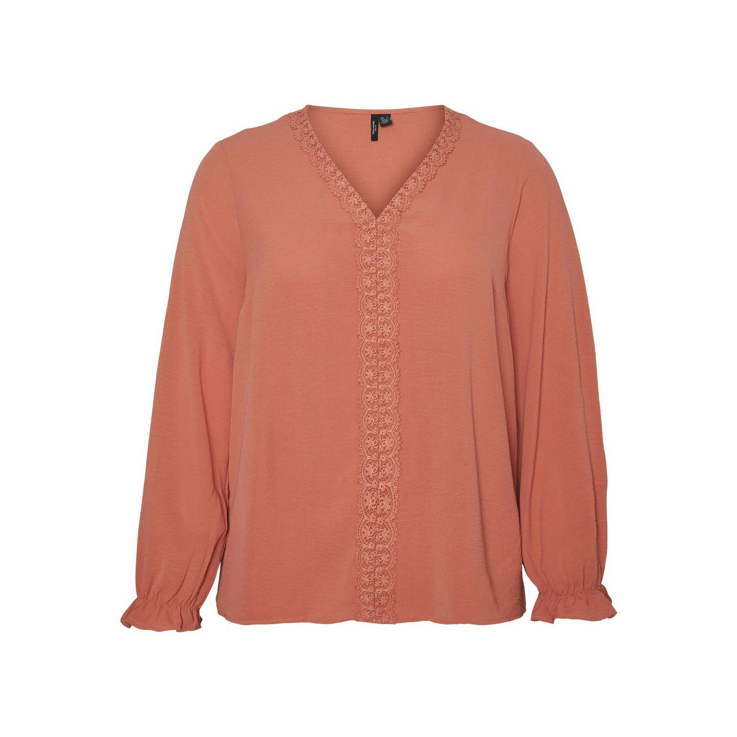 VERO MODA CURVE top VMCALVA oranje koraal