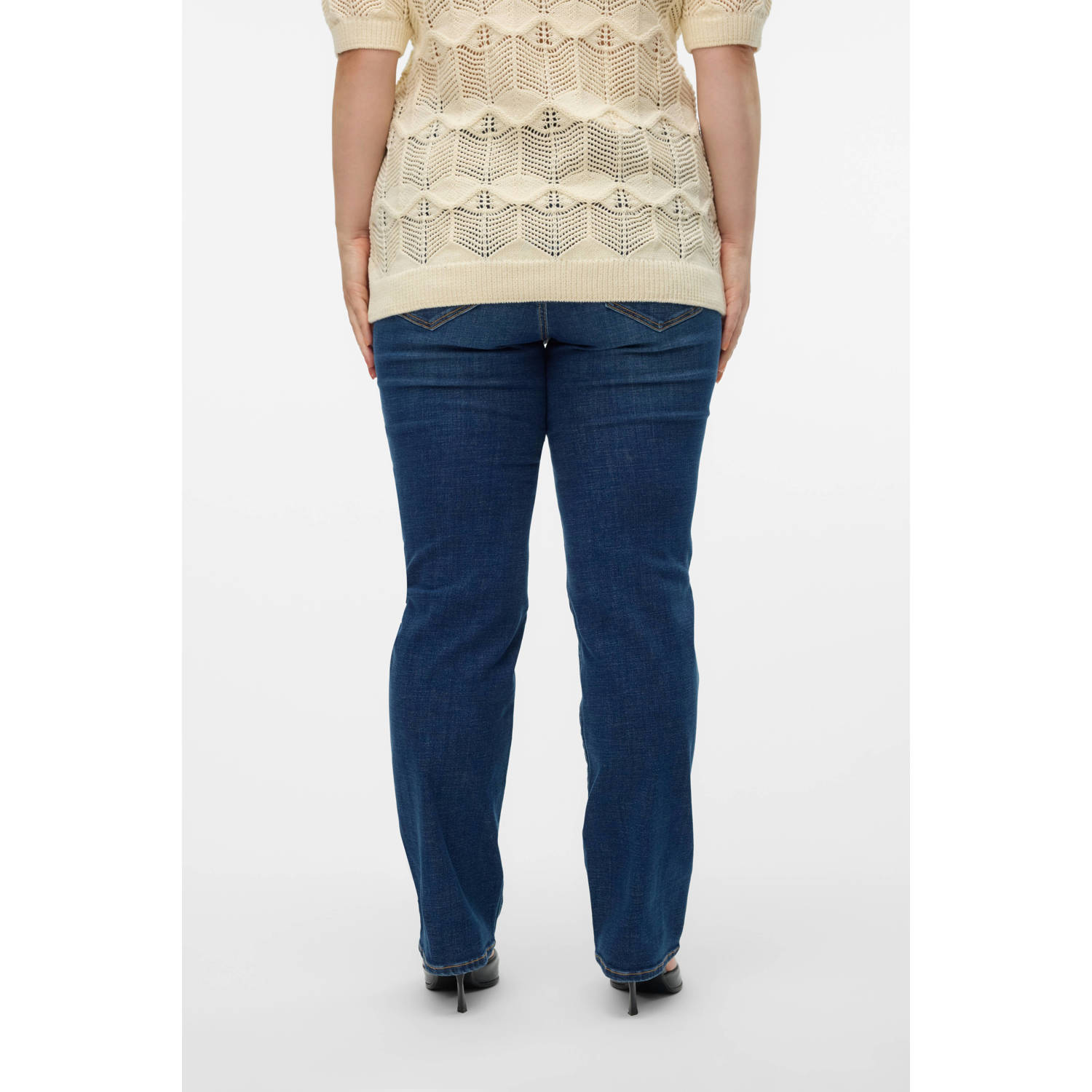 VERO MODA CURVE straight leg jeans VMCFLASH dark blue denim