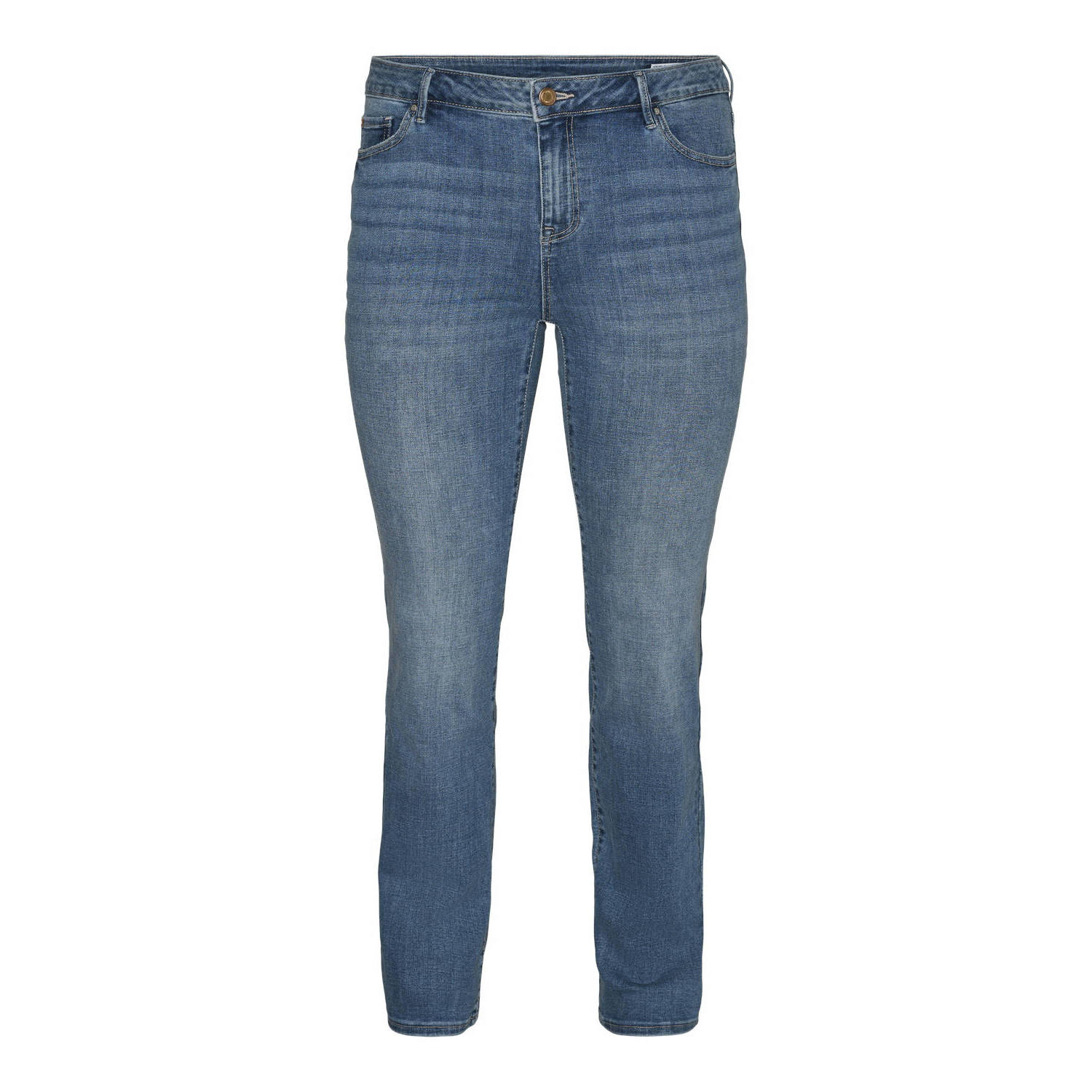 VERO MODA CURVE straight leg jeans VMCFLASH medium blue denim