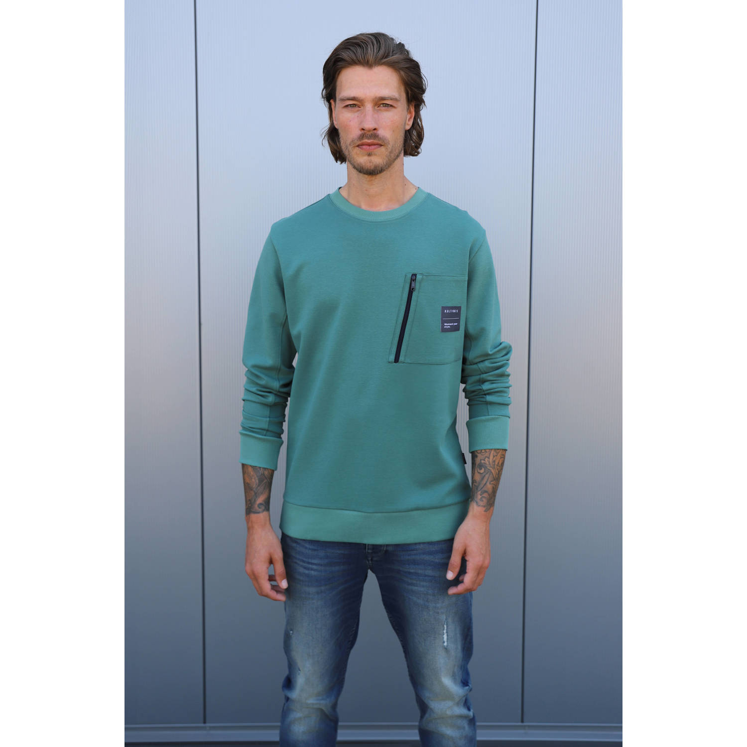Kultivate sweater BRYAN groen