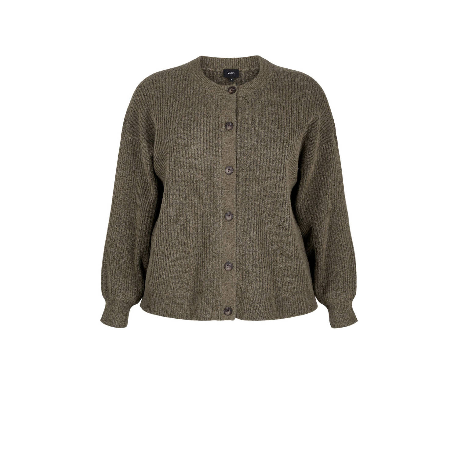 Zizzi gebreid vest kaki