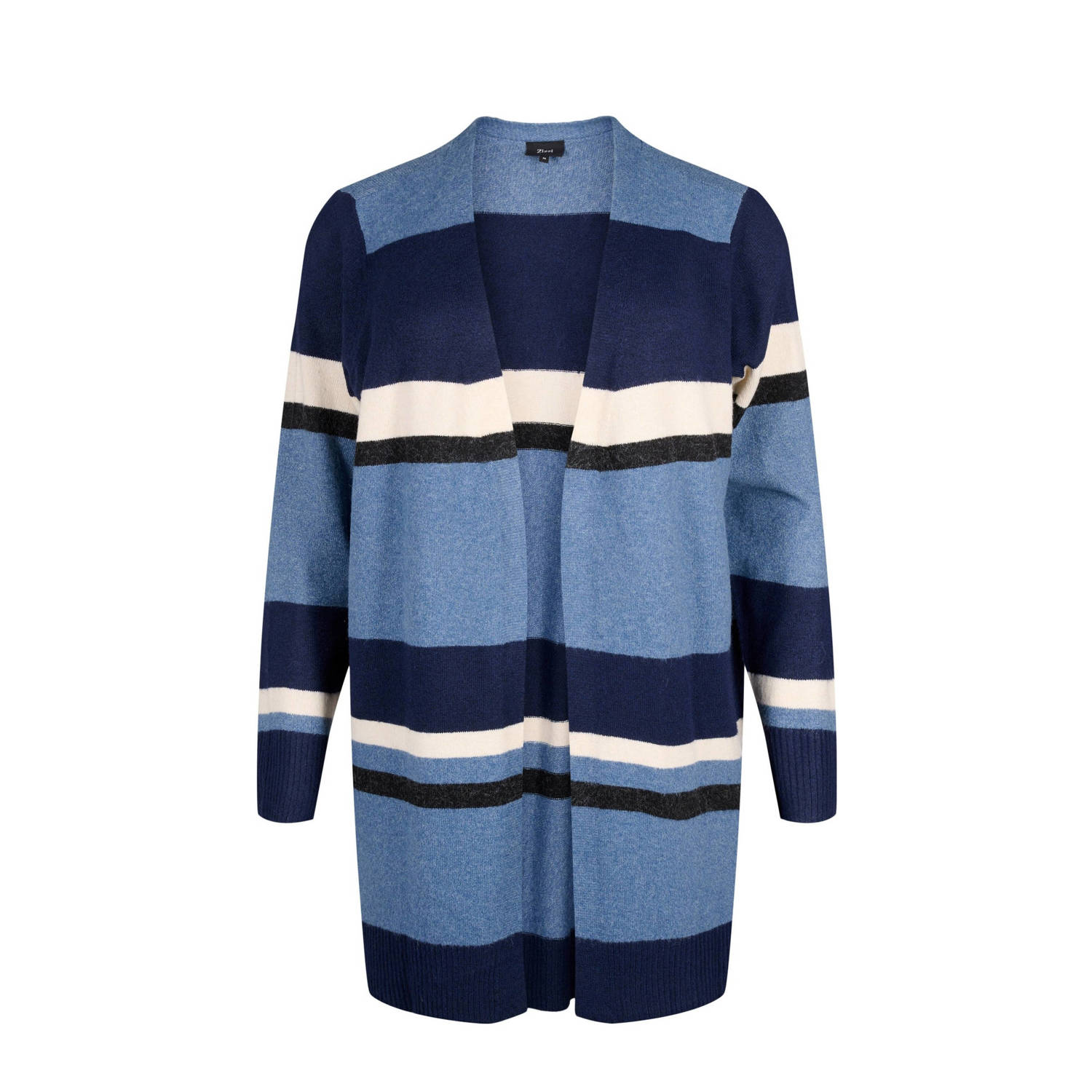 Zizzi gestreept vest CASUNNY blauw donkerblauw wit