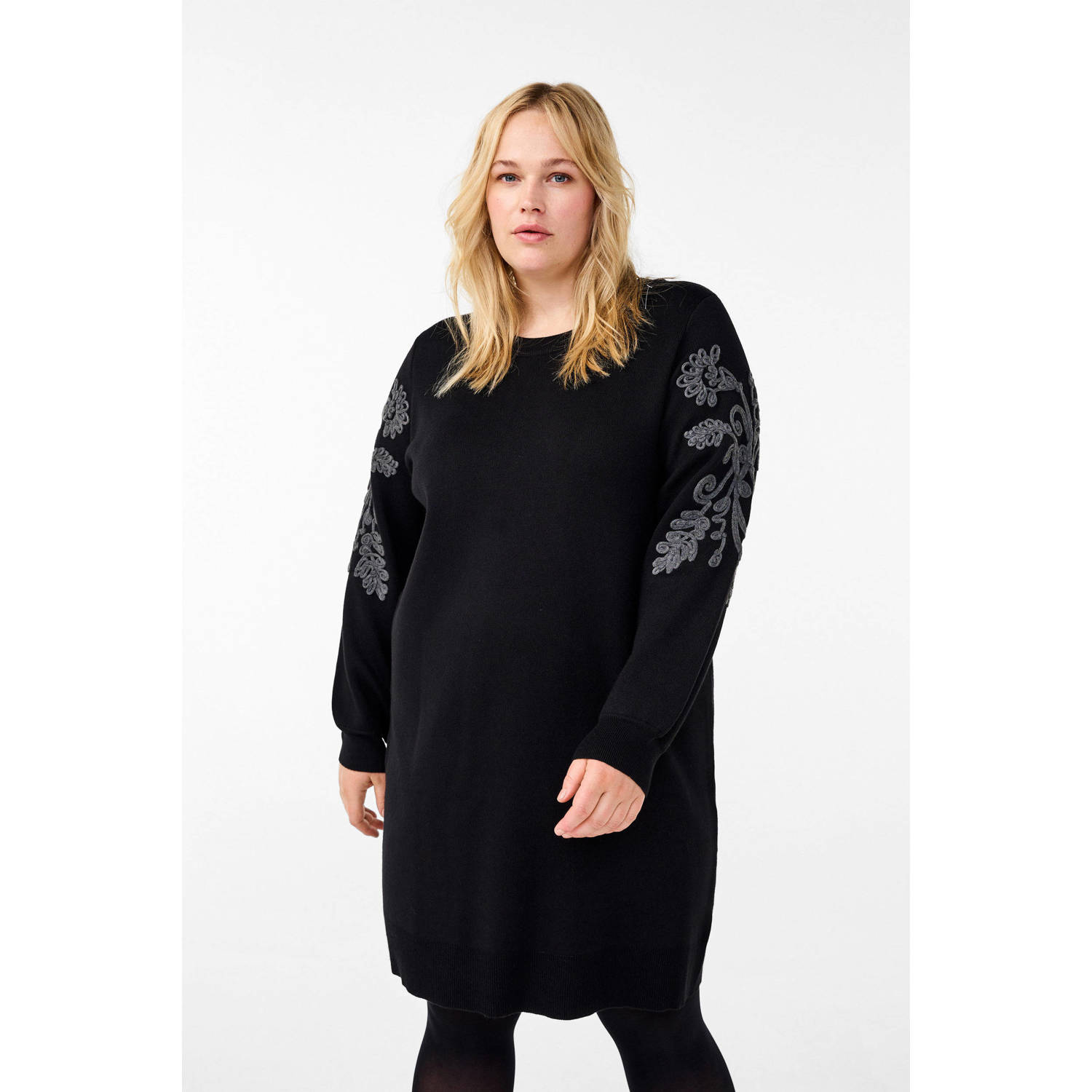 Zizzi sweatjurk zwart