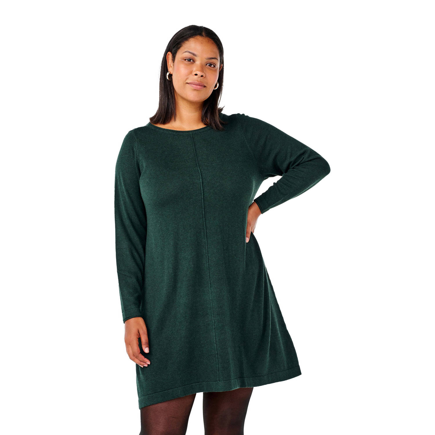 Zizzi jurk MSHAPE donkergroen