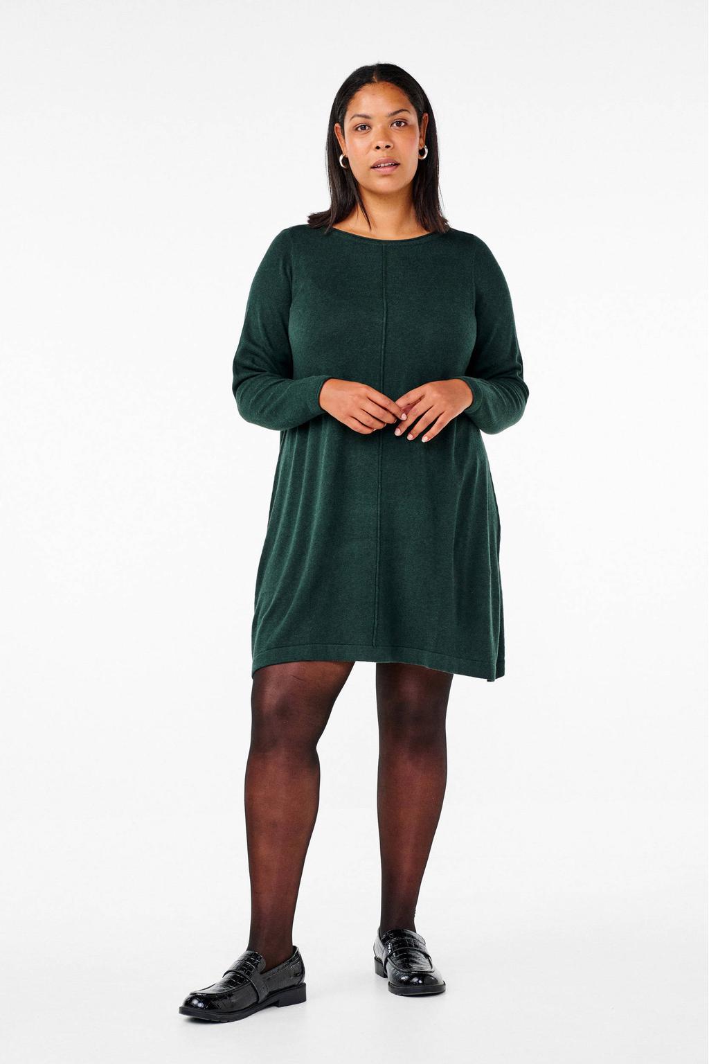 Zizzi jurk MSHAPE donkergroen