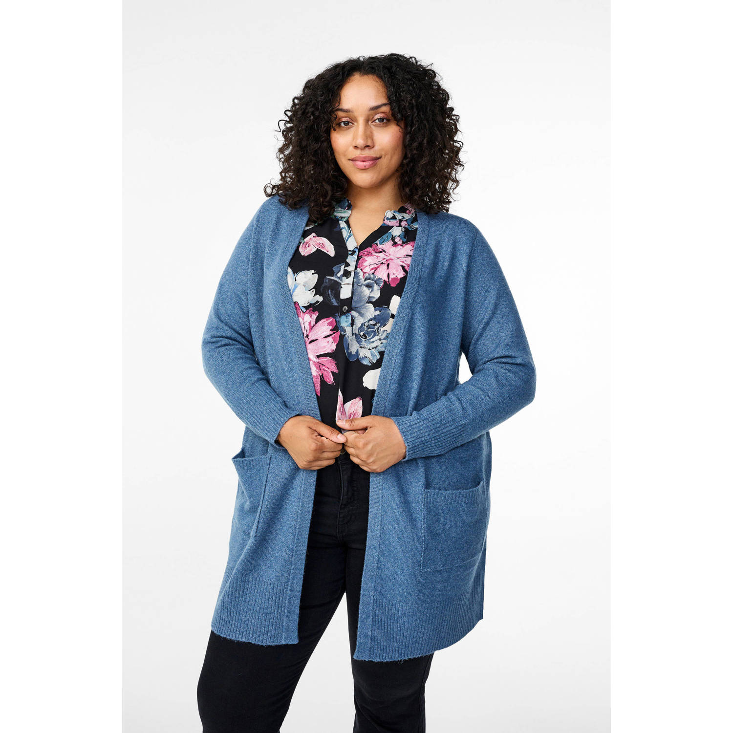 Zizzi vest CASUNNY blauw