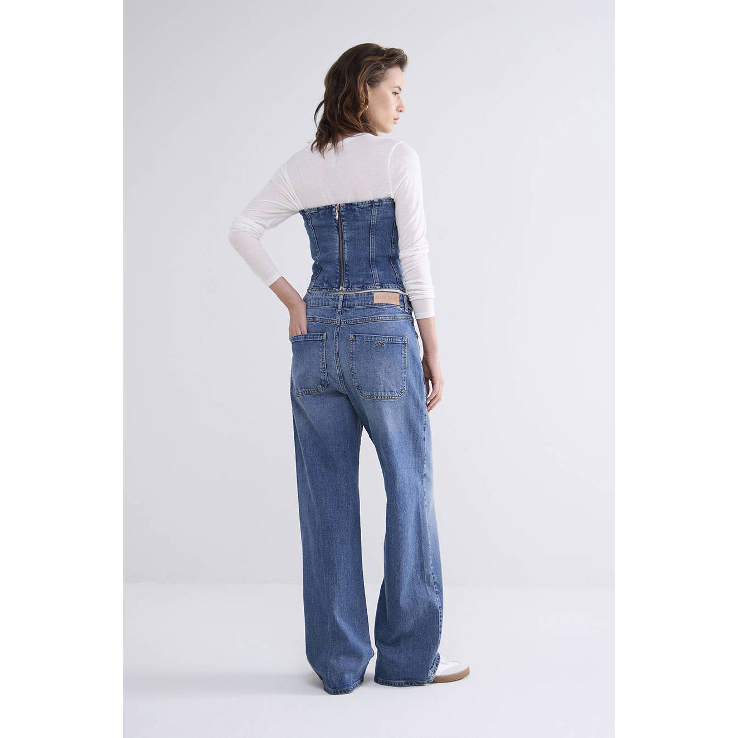 Summum wide leg jeans medium blue denim