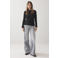 Summum jersey top met ingebreid patroon zwart