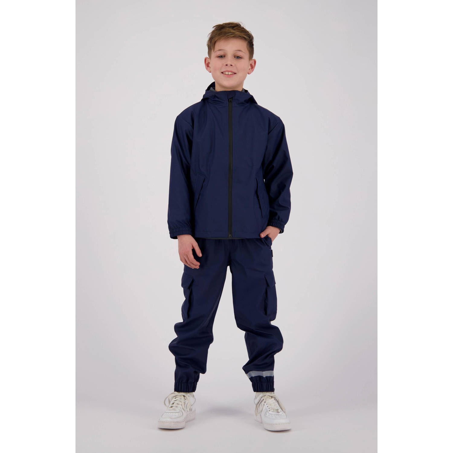 Vingino kids regenjas Thyfoon donkerblauw