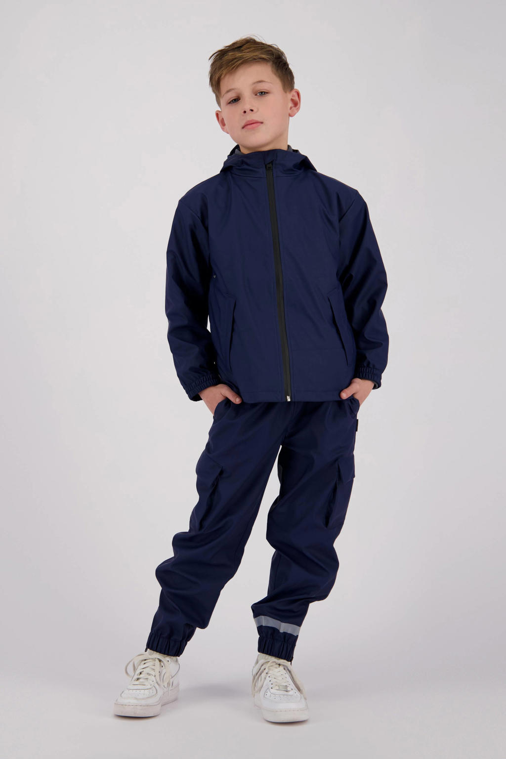Blauwe jongens en meisjes Vingino kids regenbroek Storm van polypropyleen met effen