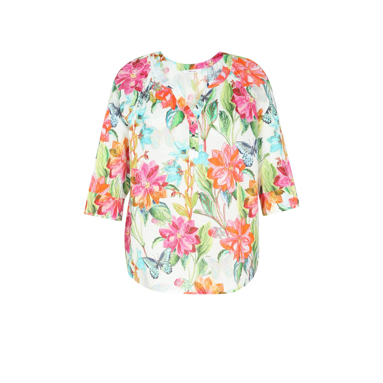 Paprika blousetop met all over print blanc