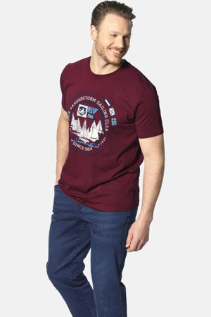 TERNO loose T-shirt Plus Size donkerrood