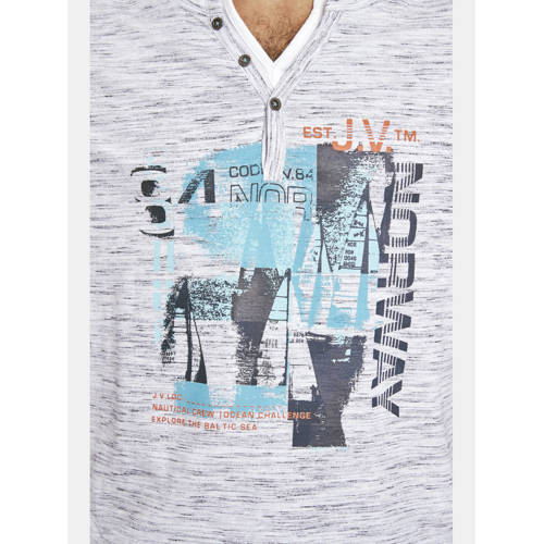 Jan Vanderstorm +FIT Collectie T-shirt BALTFRIED Plus Size met printopdruk grijs afbeelding