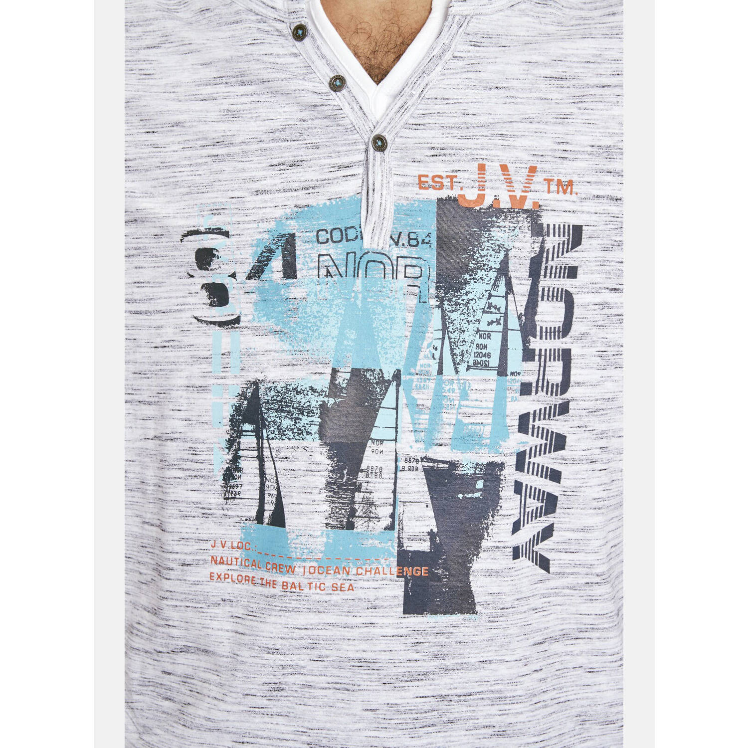 Jan Vanderstorm +FIT Collectie T-shirt BALTFRIED Plus Size met printopdruk grijs