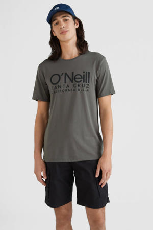 regular fit T-shirt met printopdruk groen