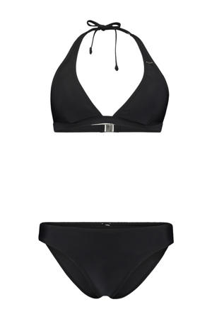 voorgevormde halter bikini set zwart