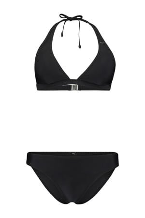 voorgevormde halter bikini set zwart