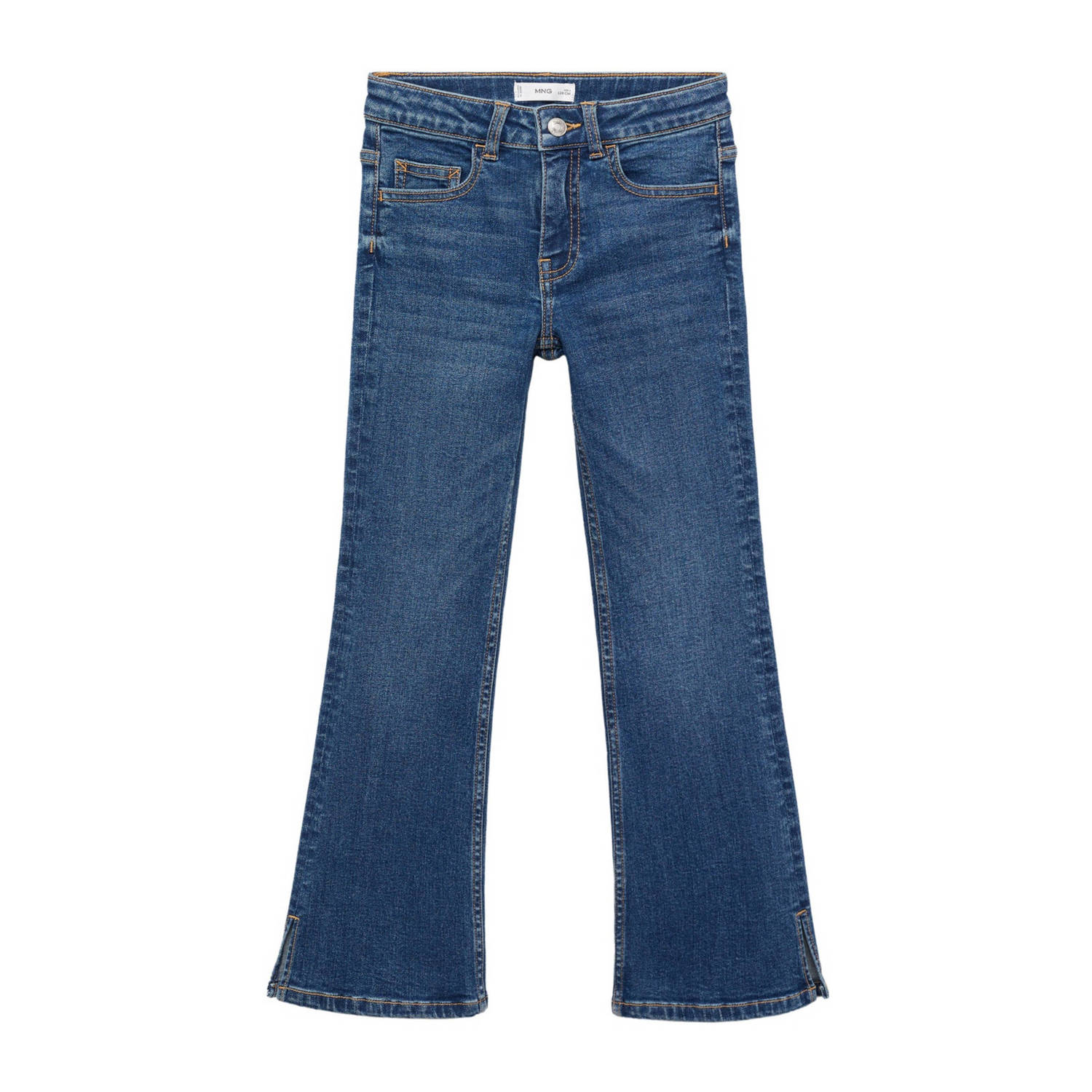 Mango Kids flared jeans medium blue Blauw Meisjes Denim Effen 116