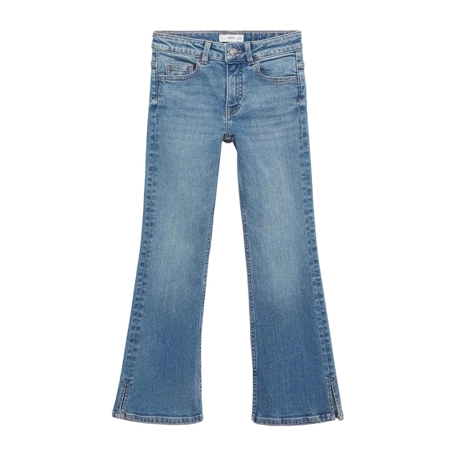 Mango Kids flared jeans light blue Blauw Meisjes Denim Effen 116