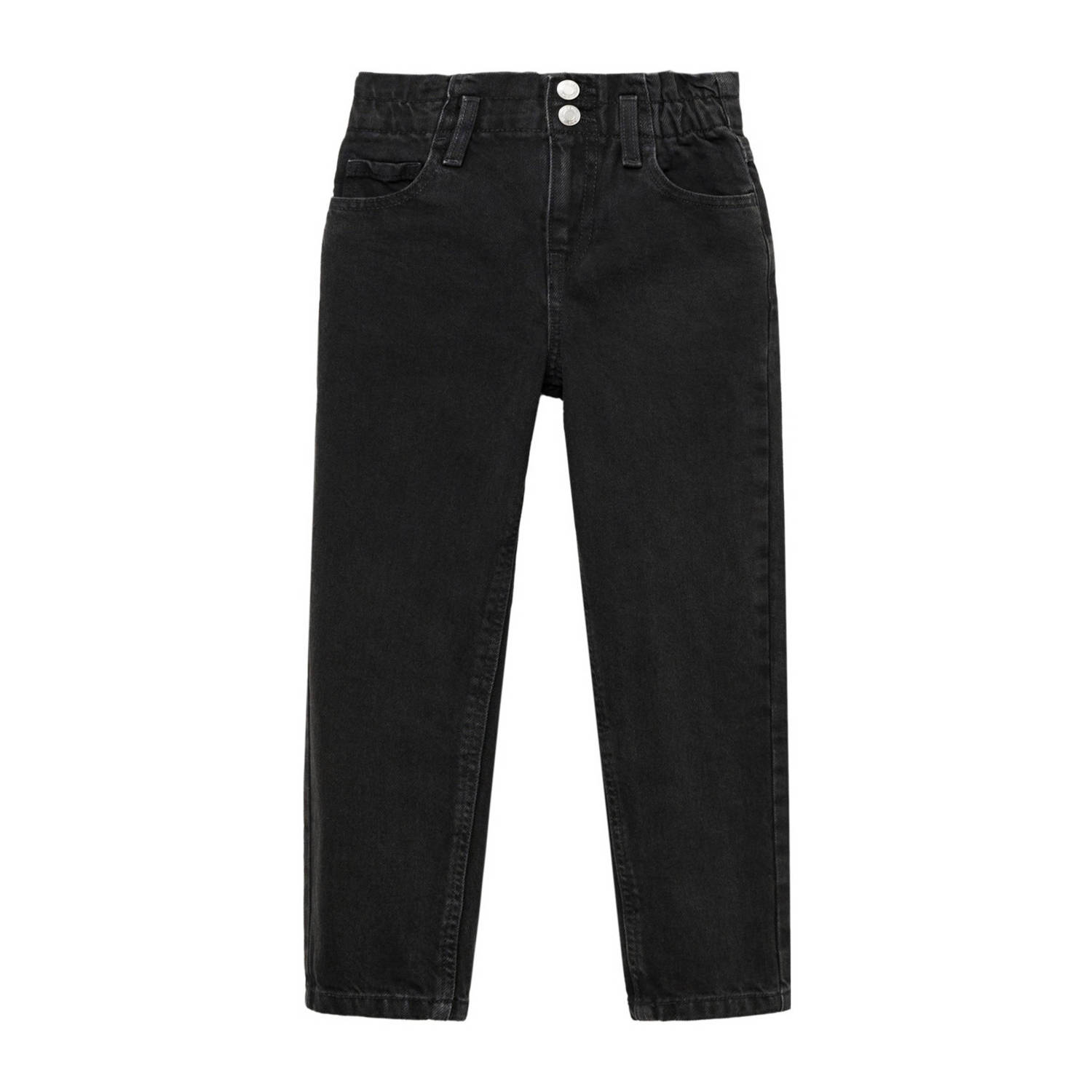 Mango Kids regular fit broek zwart Meisjes Katoen Effen 116
