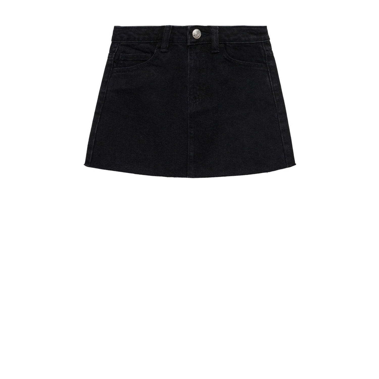 Mango Kids spijkerrok changeant grijs Zwart Meisjes Denim Effen 116