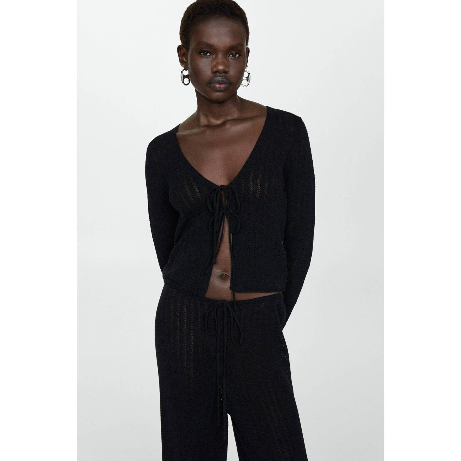 Mango gebreid vest zwart
