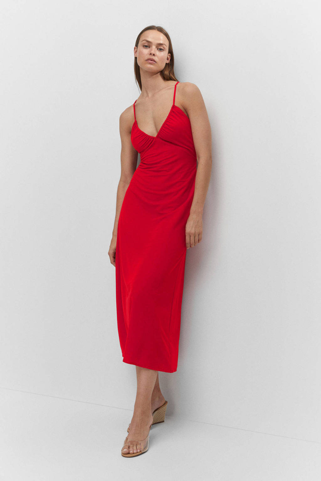 Mango jurk met open rug rood kopen? Morgen in huis wehkamp