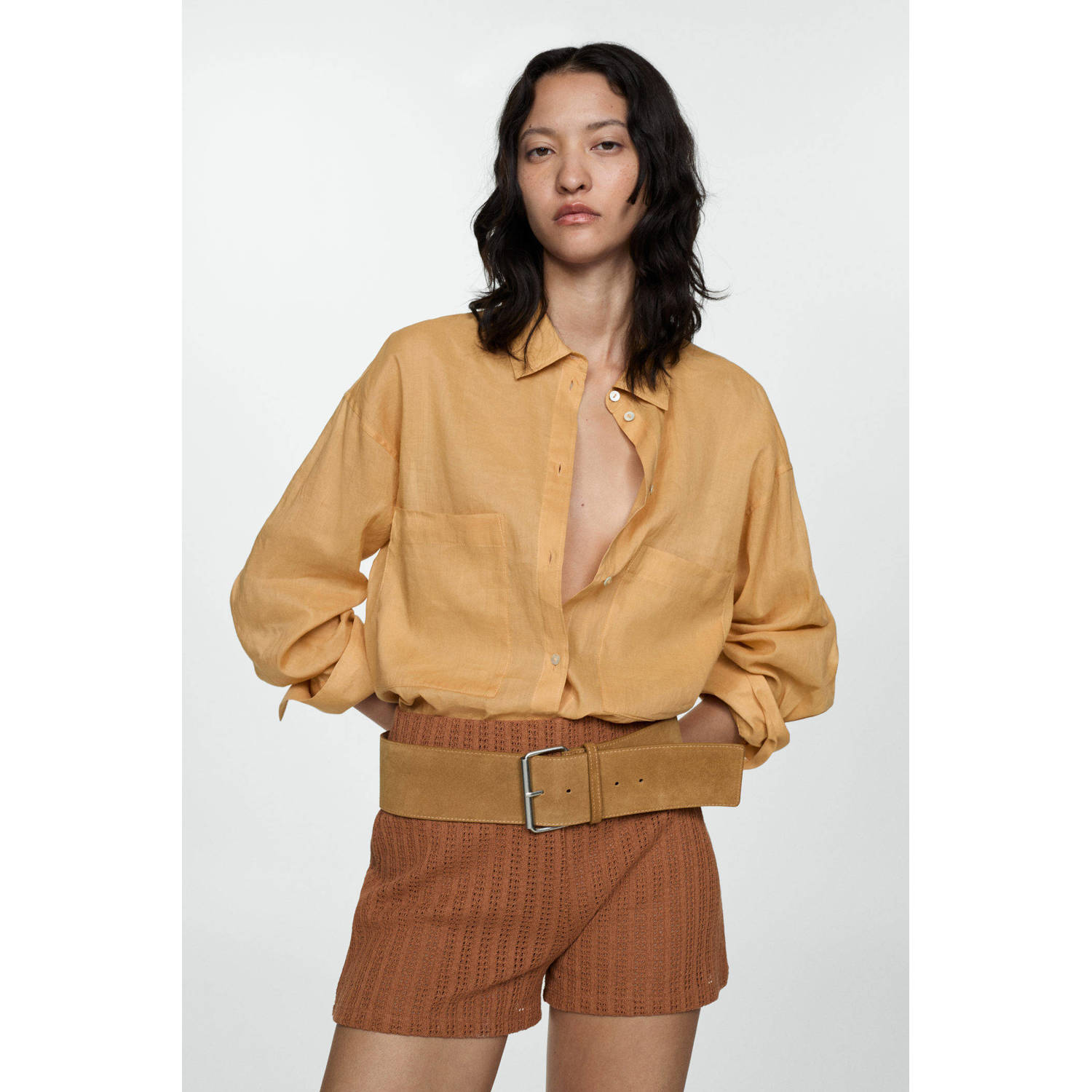Mango skinny short bruin