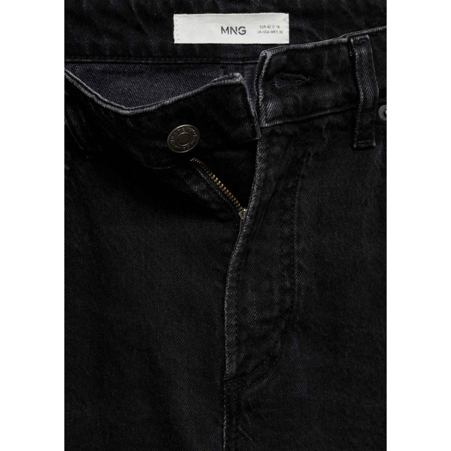 Mango Man straight leg jeans black denim