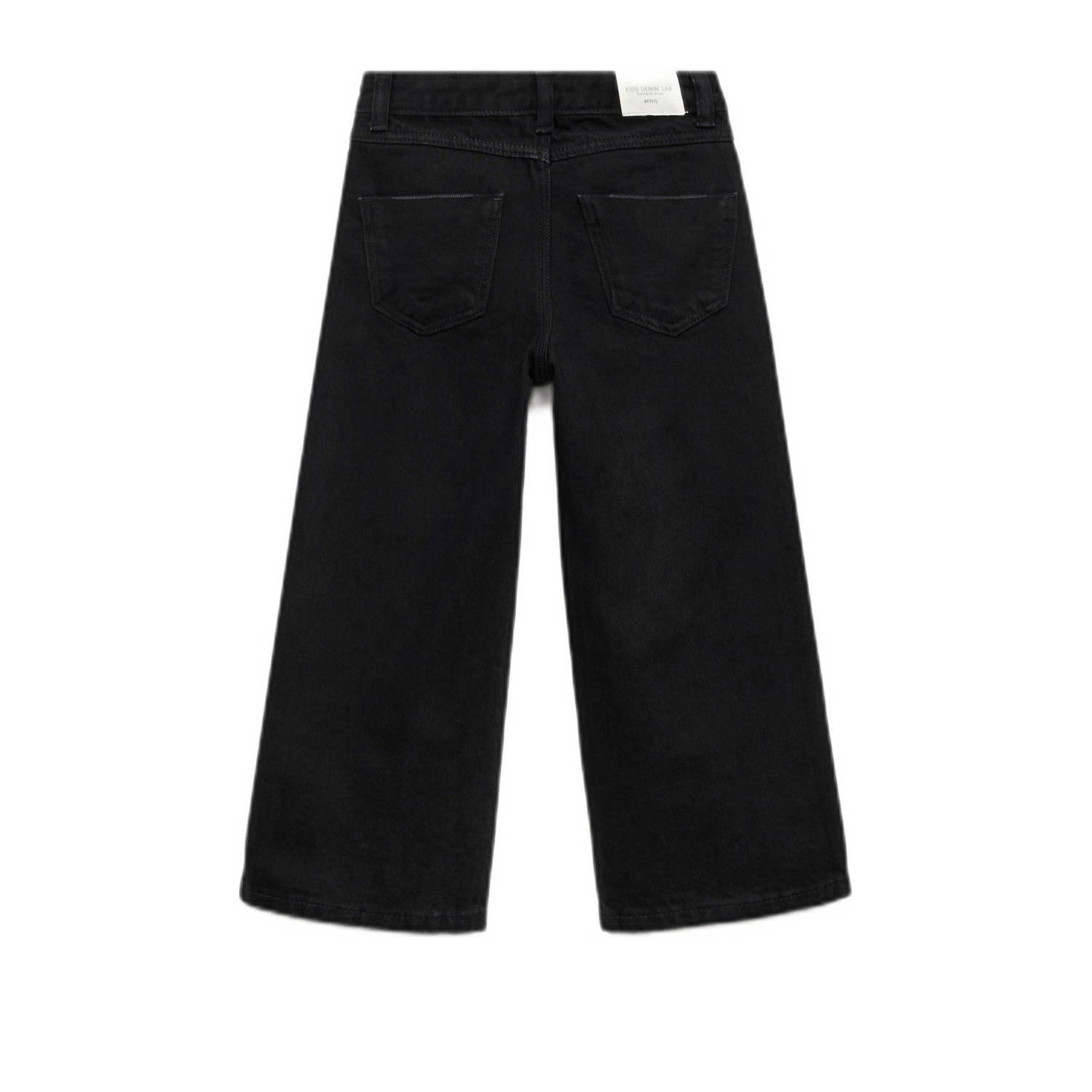 Mango Kids high waist wide leg jeans zwart