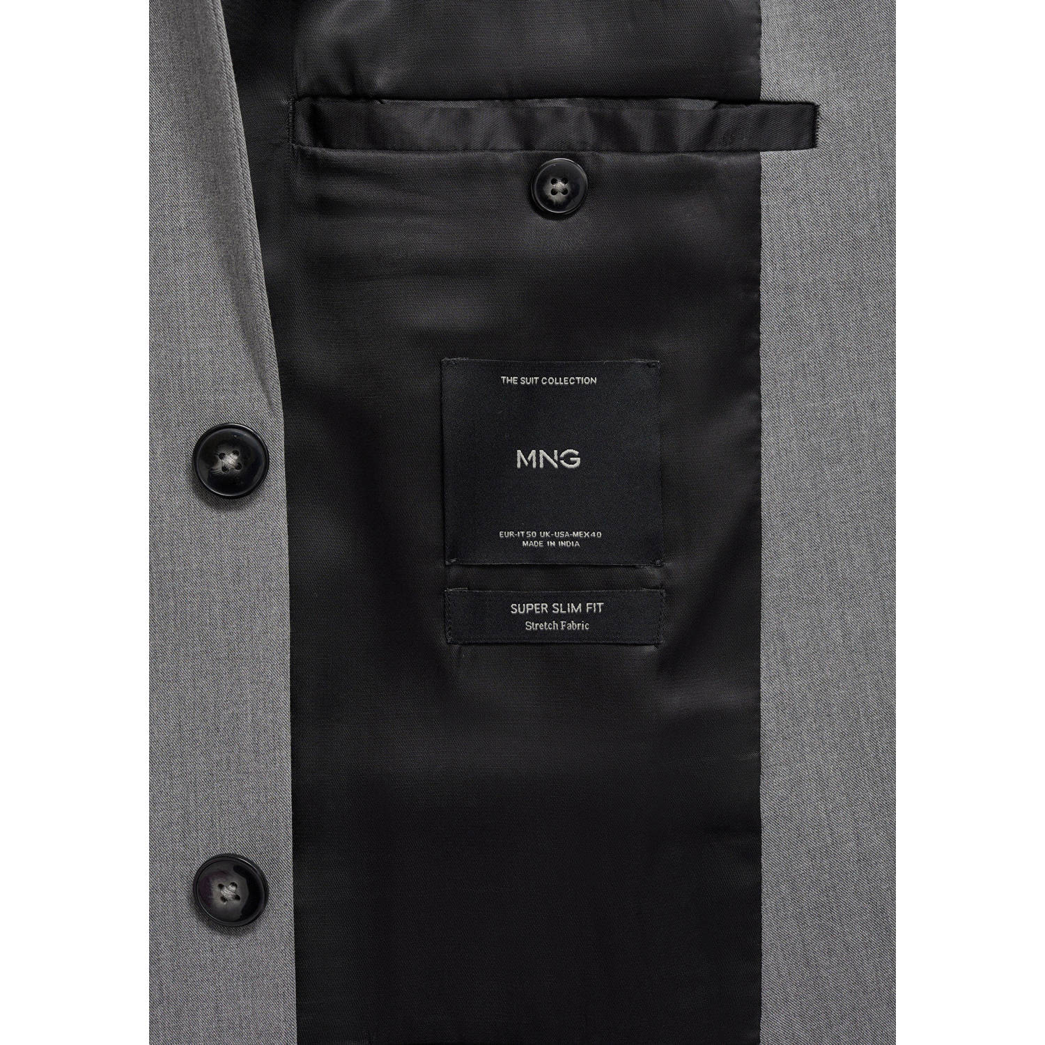 Mango Man super slim fit colbert grijs